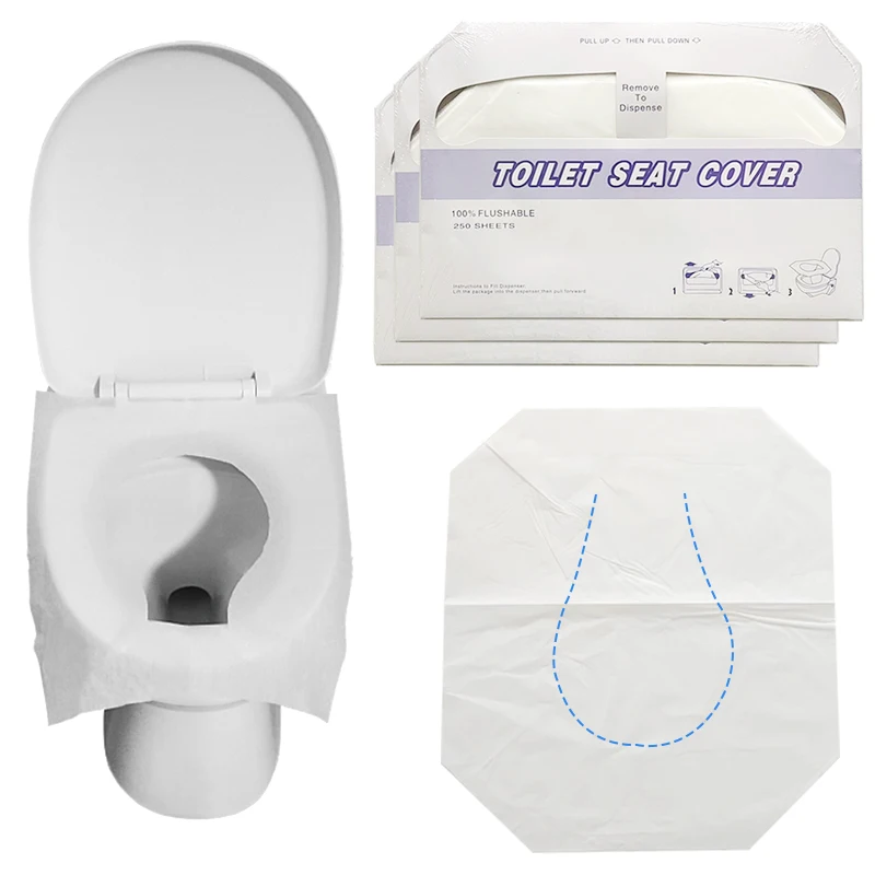 Eco-friendly disposable paper toilet seat covers 250 sheets pack