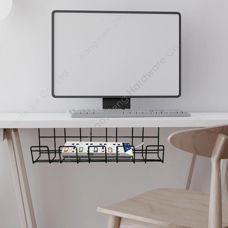 Office Computer Charging Wire Cord Cable Box Desktop Organizer Metal Tray Rack Under Desk Cable Management Cable Holder