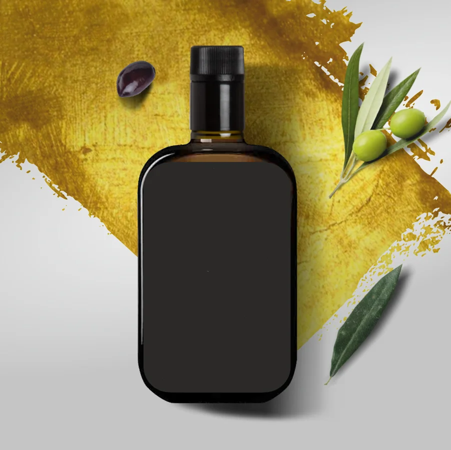 250ml 500ml 1000ml Customized flat square glass bottle for Extra virgin oil