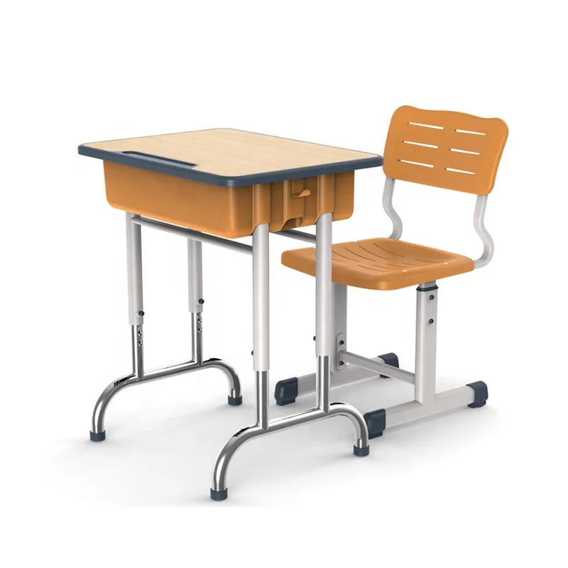 Good quality Classical uni student table and chair for school furniture classroom