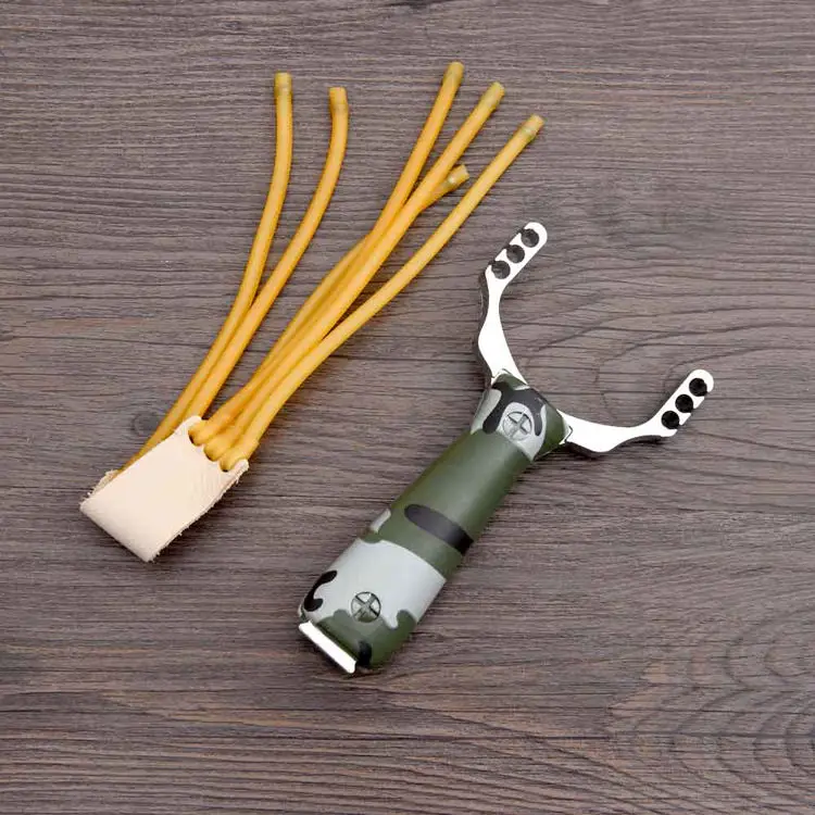Powerful Sling Shot Aluminium Alloy Slingshot Camouflage Bow Catapult Outdoor Hunting Shooting Professional Slingshot