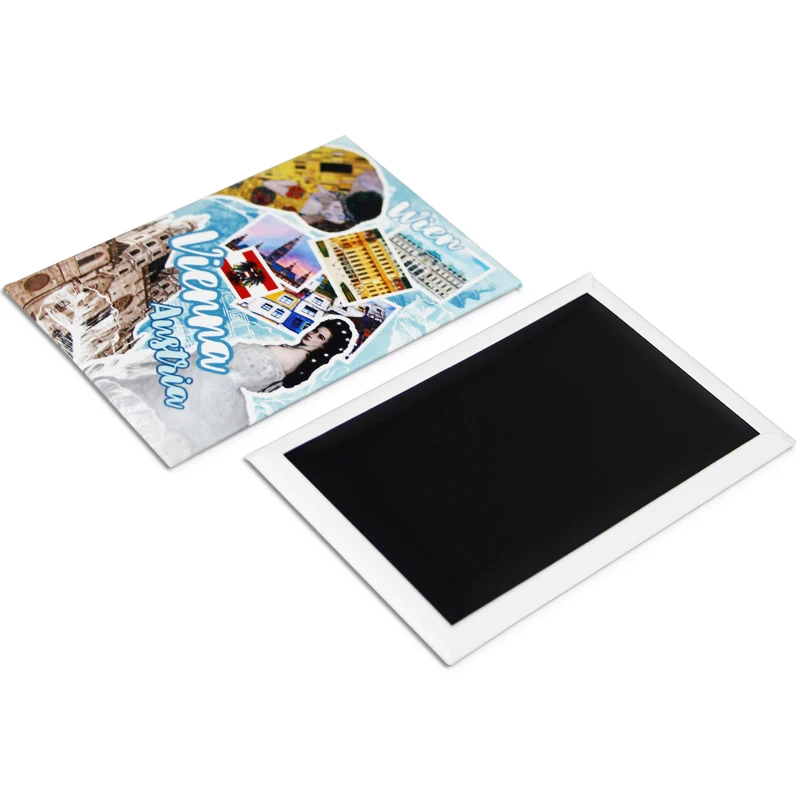 2023 China factory price custom countries Noway souvenir square 3d tinplate refrigerator stickers metal fridge magnet