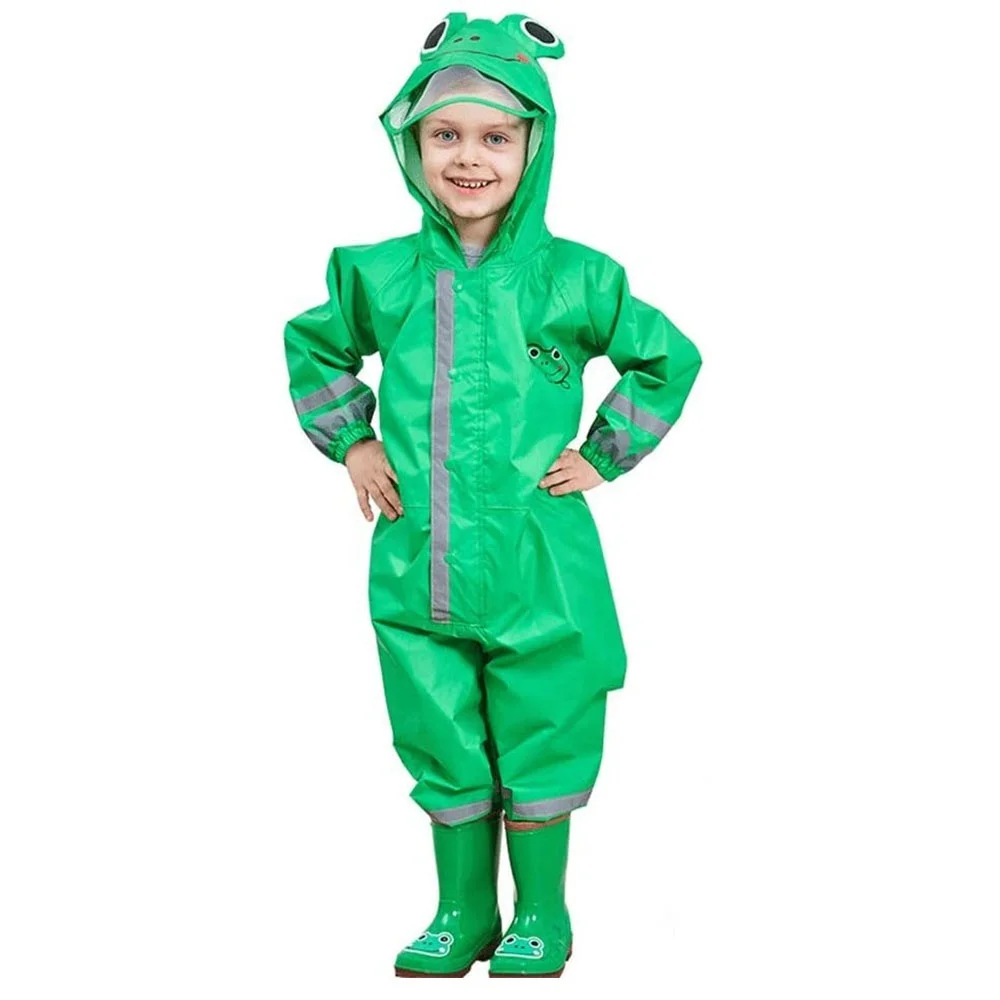 High Quality One Piece Rain Suit Kids Unisex Toddler Waterproof Rainsuit Rain Coat Coverall