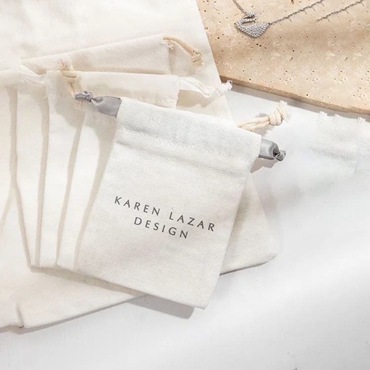 Luxury Soft Cotton Canvas Jewelry Pouch Jewelry Cotton Jewelry Pouch