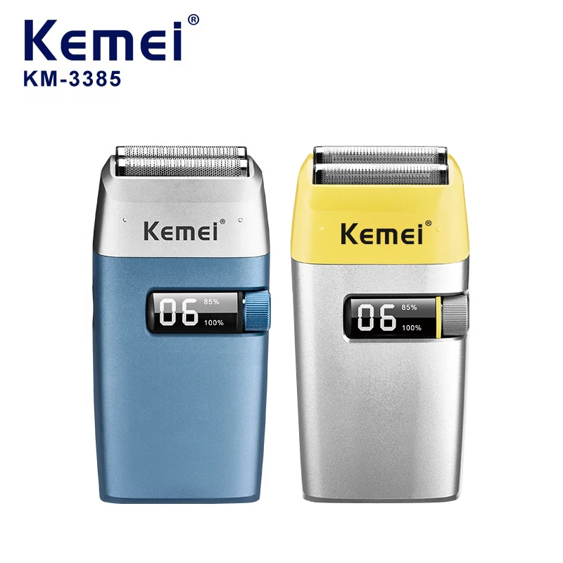 Kemei KM-3385 Rechargeable LCD Beard Trimmer For Men Usb Charging Mens Shavers Shaving Machine Electric Razor