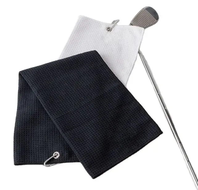 Custom Golf Magnetic Towel Sports Accessories Ball Waffle Microfiber Golf Towel