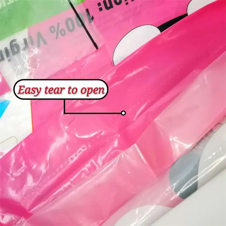 Low Price Custom Size Plastic Material Tissue Plastic Packaging Bag With Handle