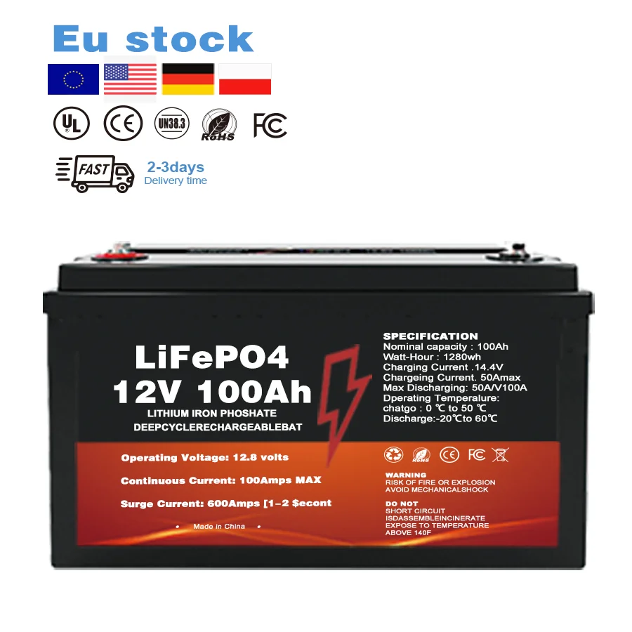 Grade A 3.2v LiFePO4 Battery Cell 12V Lithium Ion Battery Packs Portable Lightweight for Trolling Motor, Scooter, Wheelchair