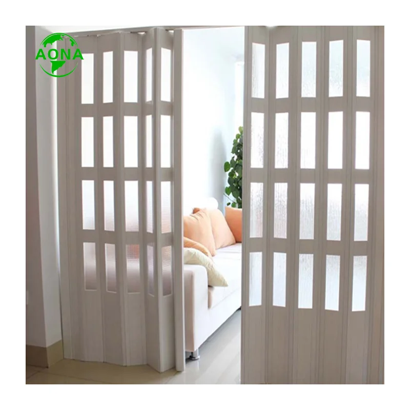 pvc folding door glass shower plastic door