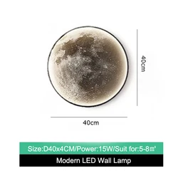 LED Lights Manufacturers Luxury Bedroom Living Room Decoration Fancy Lights for Home Iron Black Moon Walls Hanging Lamp