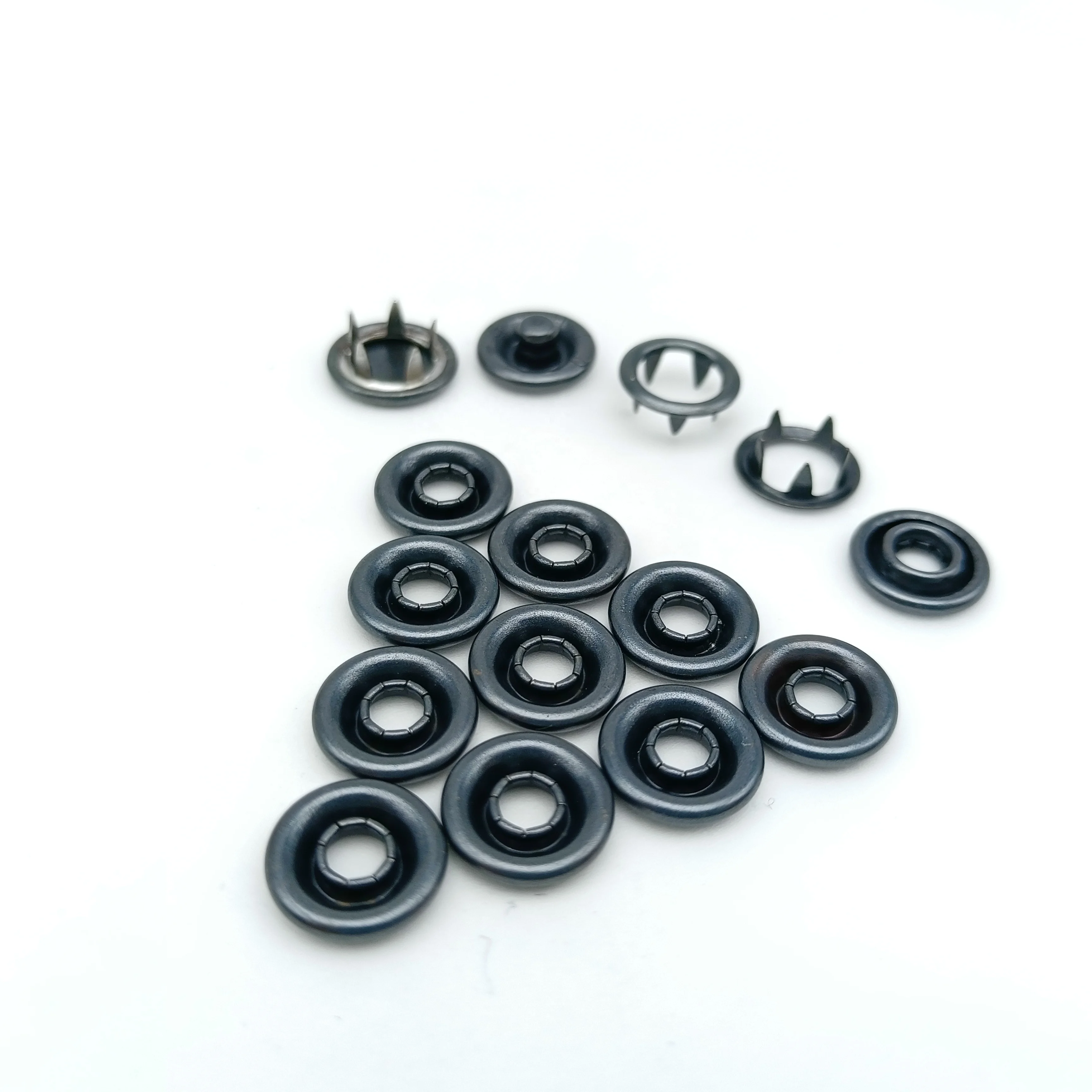 custom 9.5mm size brass plating double ring prong snap button for clothing