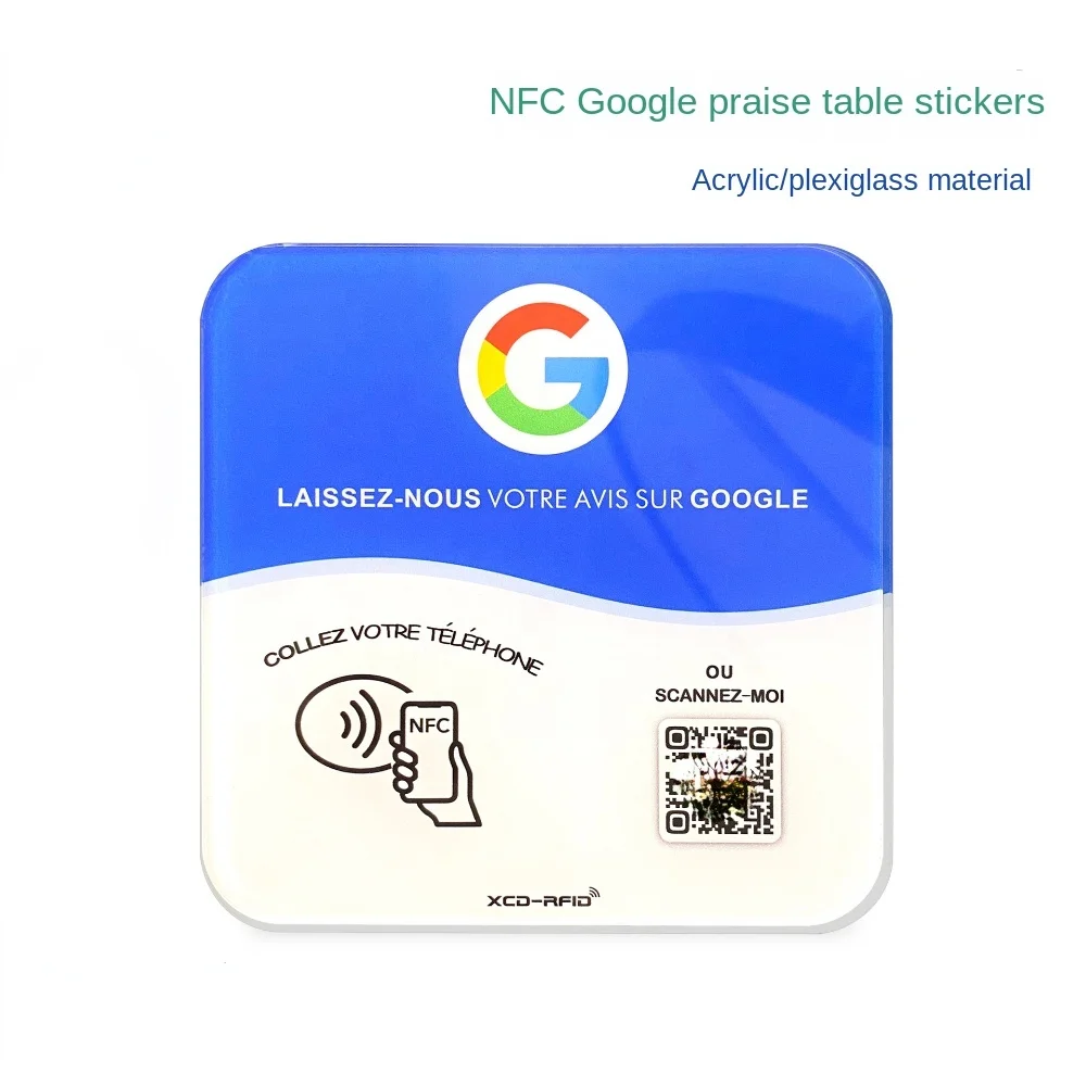 Пользовательский ПВХ Google обзор NFC стенд дисплей для магазина Ресторан социальные медиа меню