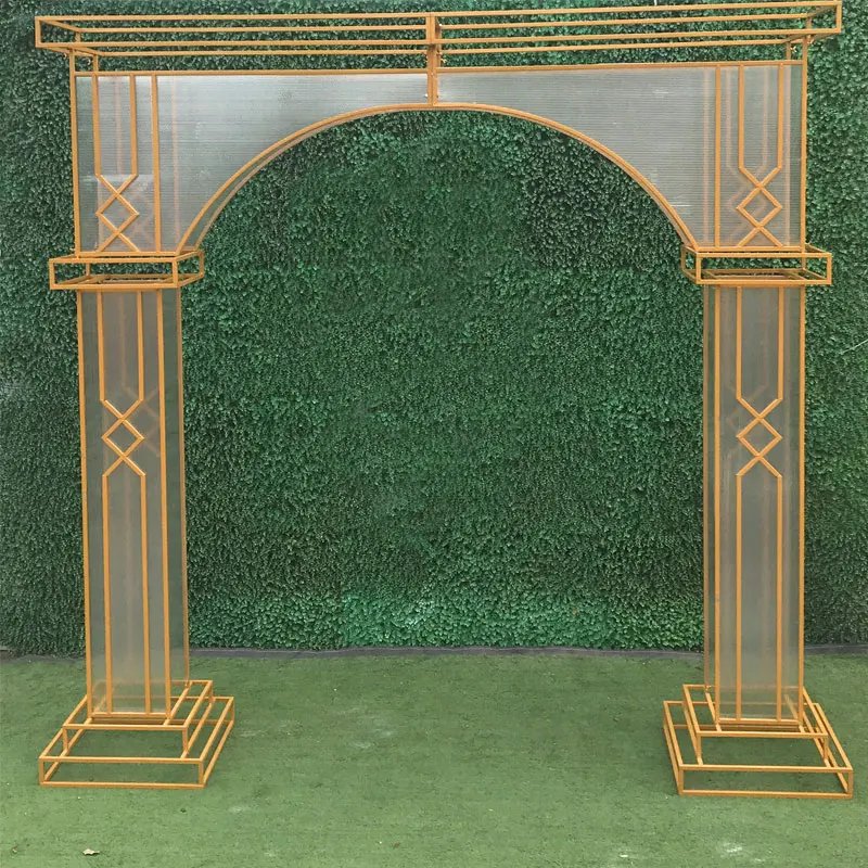 Europe Transparent Round Flower Metal Stand Wedding Arch Door Backdrop