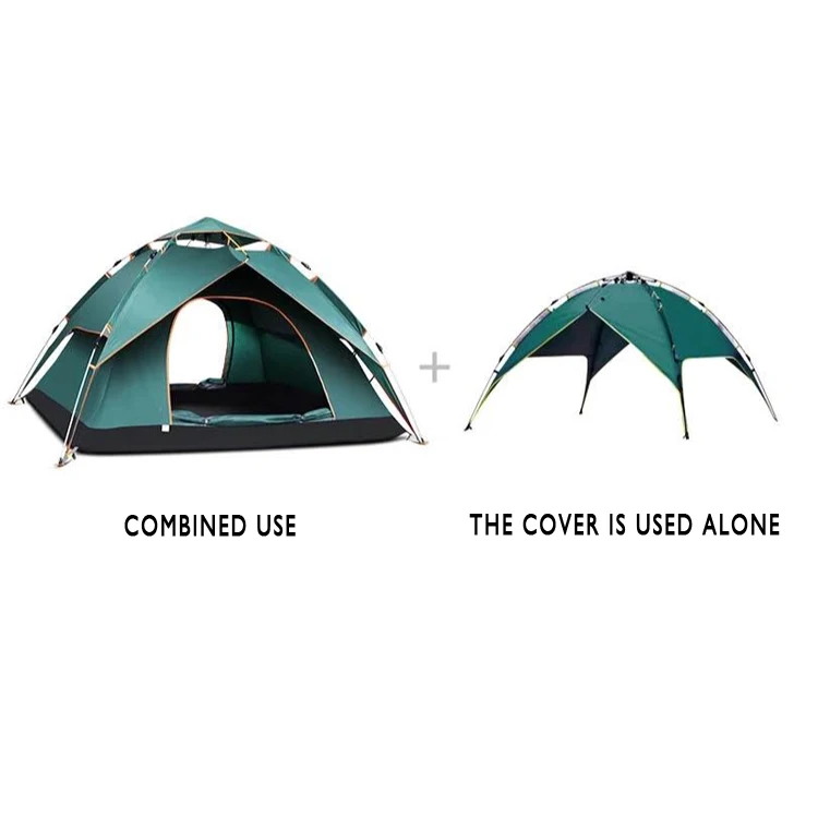 Outdoor family swag large canvas mountaineering waterproof pop up camping tent