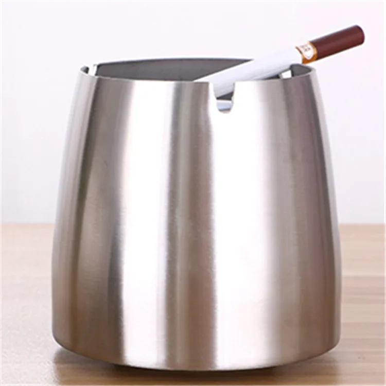 
Creative Stainless Steel Drop Resistant Ashtrays Desk Ash Storage 
