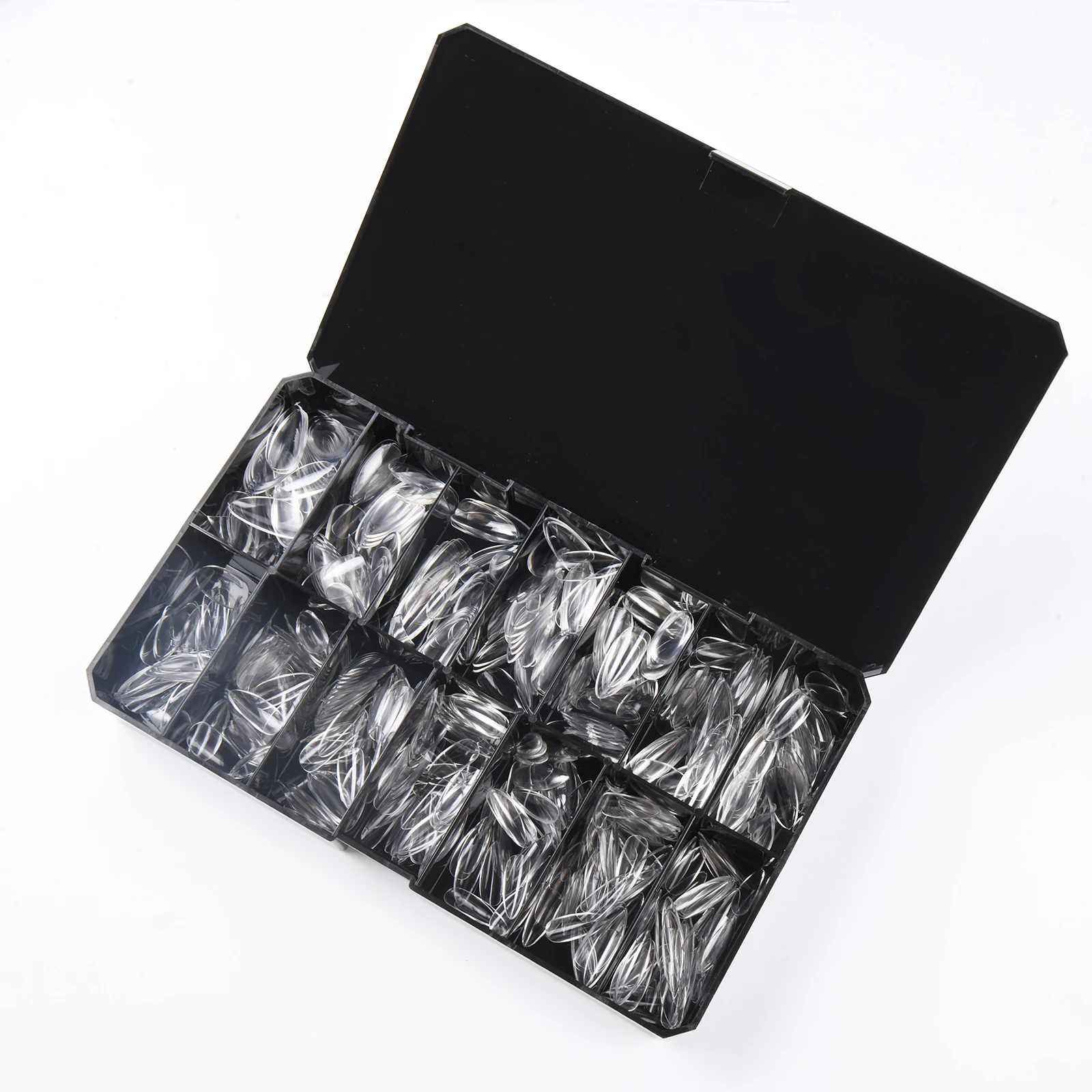 Wholesale Soft Gel Nail Tips Full Cover Natural Almond Mid-length 14 Sizes Nails Extension Press On Nail Tips 280pcs/box