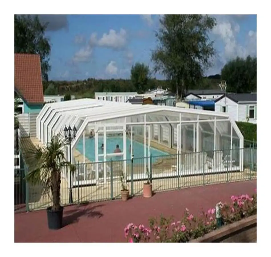 Factory Supplying Enclosure Pool Cost Retractable Swimming Pool Temporary  Glass Pool Enclosure