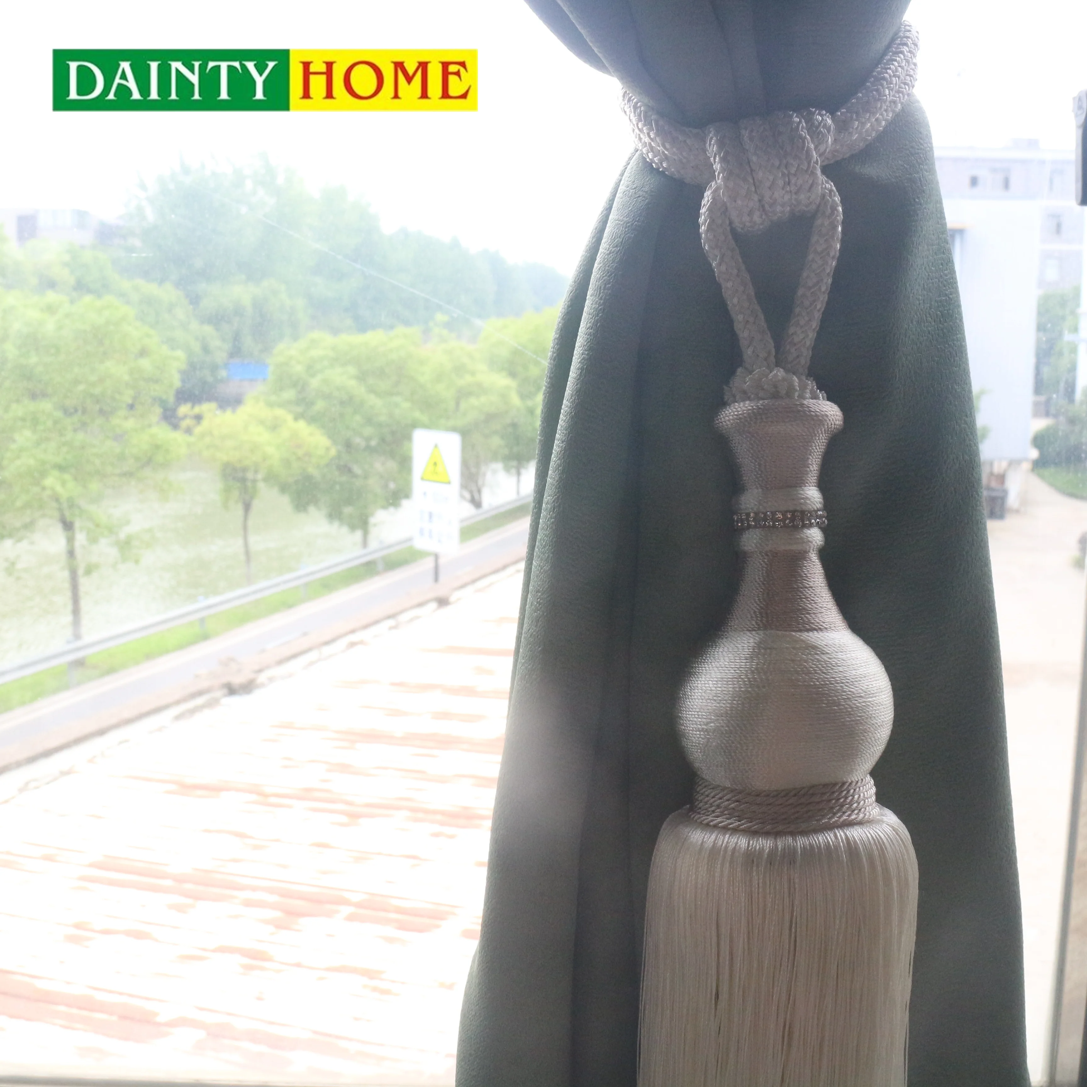 Fancy home decorative handmade rope window curtain tassel tiebacks for curtains
