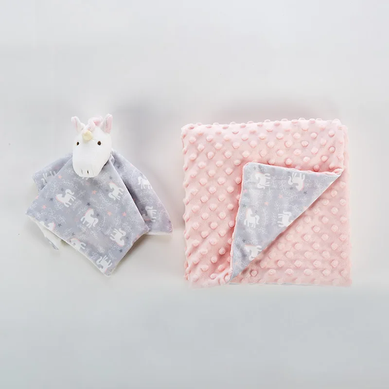 Custom Stuffed toy with baby comforter and blanket gift box set