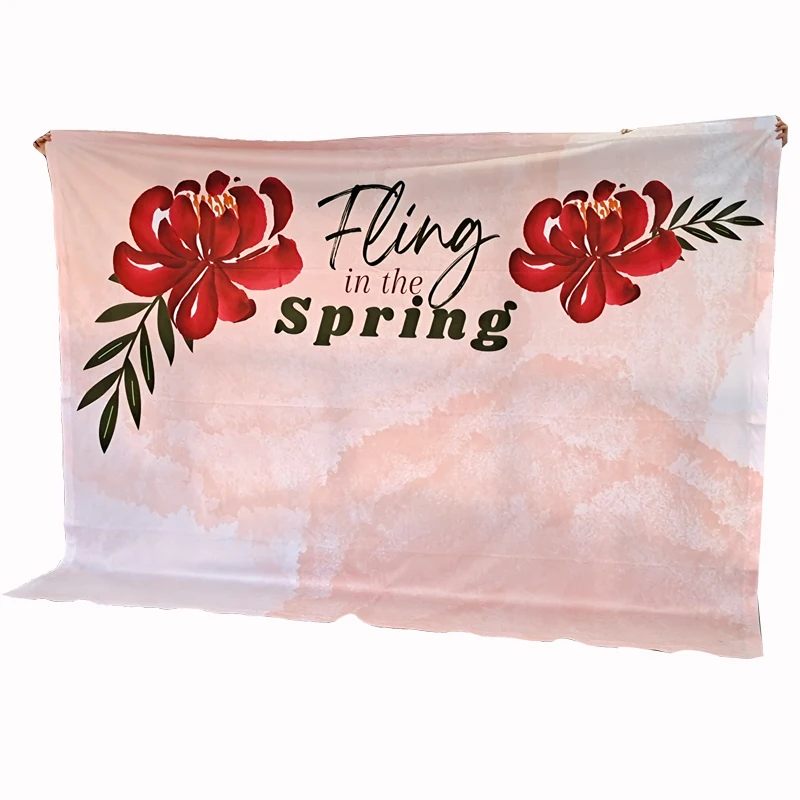 Custom Polyester Cloth advertising Stage Backdrop Printing Large Fabric Banner