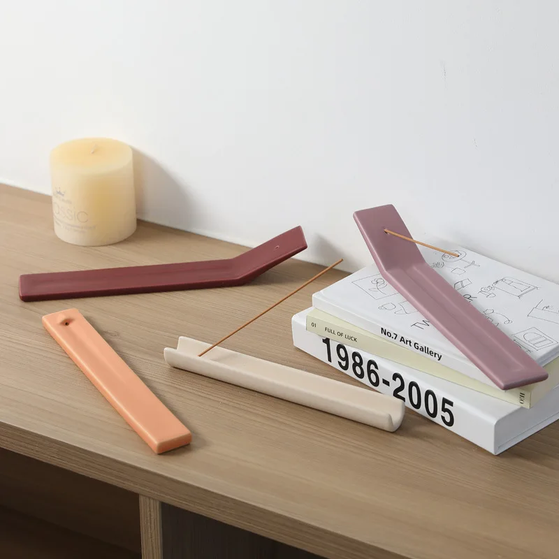 Custom Wholesale Design Long shaped Nordic Minimalist Ash Catcher Ceramic Incense Stick Holder for Sticks