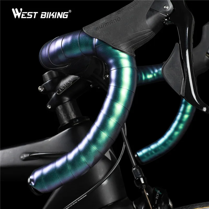  Высококачественная цветная лента для руля велосипеда WEST BIKING с заглушками на конце Нескользящая