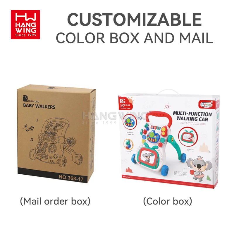 HW Factory Direct Multi-theme Support OEM/DOM Infant Stroller Toys Montessori Early Learning Learning Walking Baby Walker