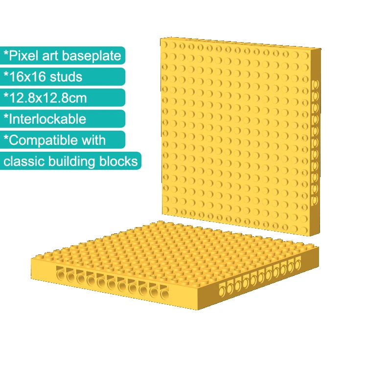 Technic, Brick 16 x 16 x 1 1/3with Holes Interlock Baseplates 65803 for classic Building blocks used for pixel art frame S014
