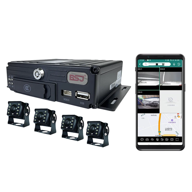 YQ-GD02R four-way vehicle remote video surveillance GPS4g positioning recorder large truck cold chain temperature control