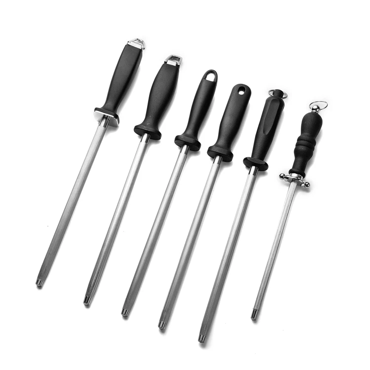 
8 inch knife sharpener rod professional Carbon Steel diamond sharpening rod Manual Sharpener Steel Bar For Kitchen Knife 