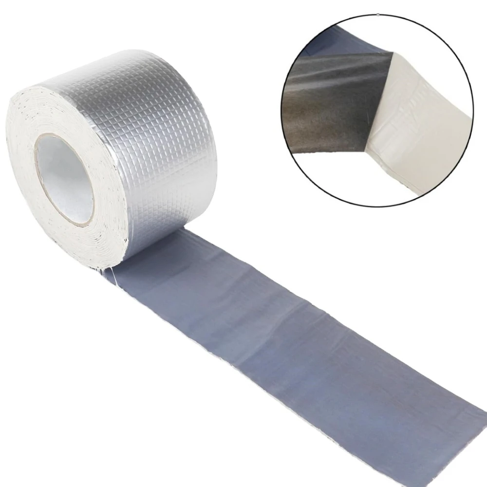 Waterproof Aluminium Foil Butyl Membrane High Polymer Leak Proof Alubutyl Rubber Sealant Aluminium Foil Butyl Sealing Tape