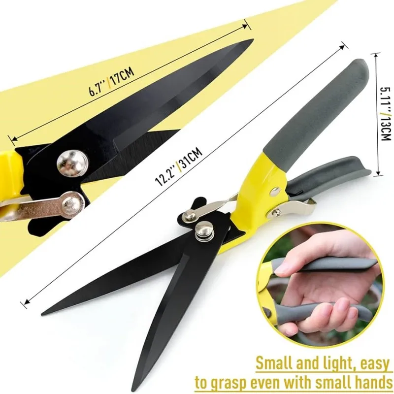 Flower Bed and Grass Shear Extra Sharp Garden Hand Pruners Easier Cutting Gardening Scissors for Men & Women, Orange