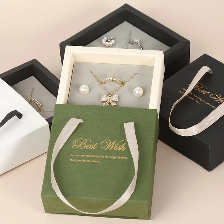 Romi Custom Wholesale Luxury Satin Sliding Drawer Cardboard Paper Jewelry Gift Box Packaging