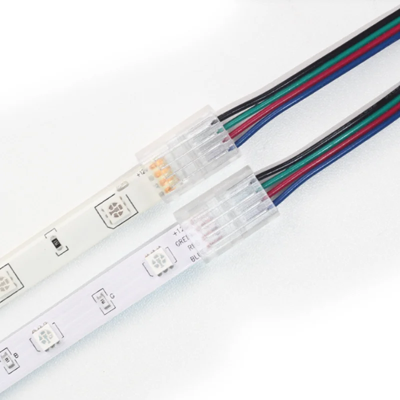MA4P-10-1 Spot LED soft light strip crystal buckle connector 10mm RGB-4 pin board wiring (single head), single side outlet