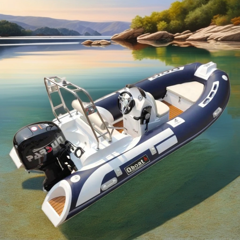 2024 CE Year New 13FT Inflatable Sport Yacht Small Dinghy Speed Boat with Outboard Motor for Rivers and Sale