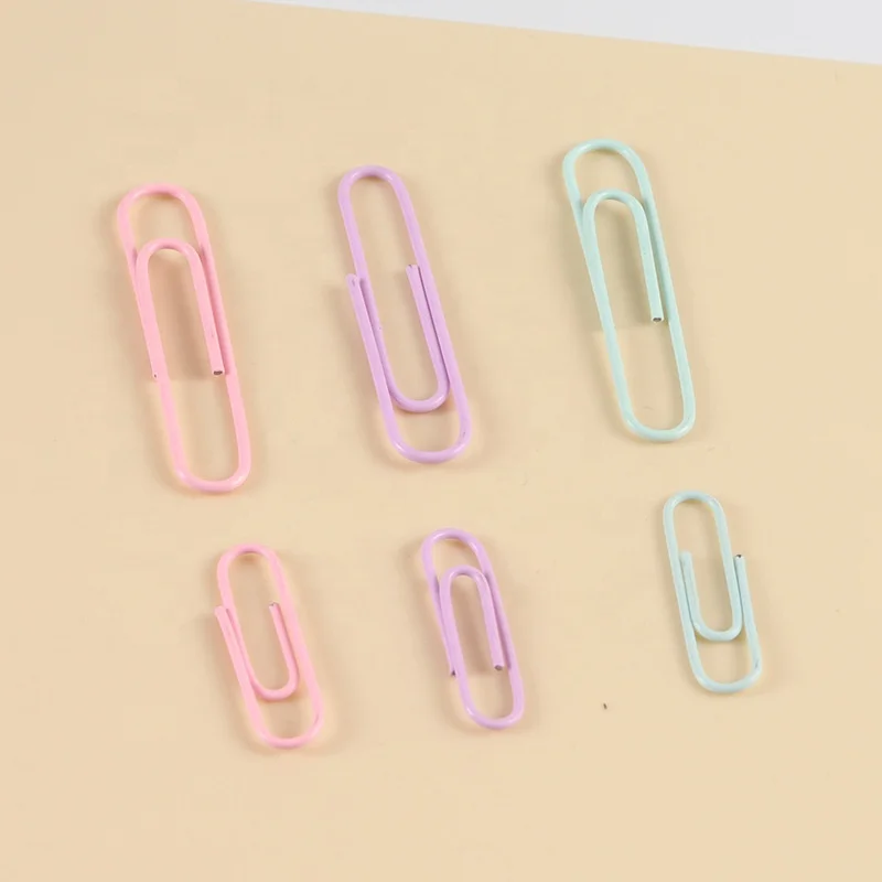 PVC Free Color Coated Paper Clips Office Paper Clamp Paper clips for Office School and Personal Use
