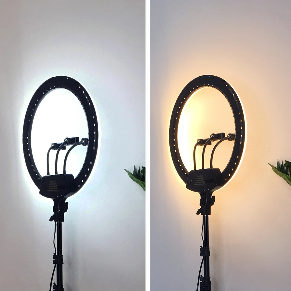 Хит продаж, 18 дюймов, Круглый, с регулируемой яркостью, для фото камеры, для видеостудии, для макияжа, для фотографирования, светодиодный кольцевой свет, комплект для фотографии