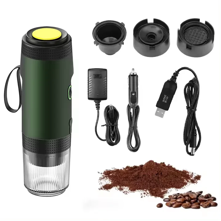 Fully automatic Car cold hot brew espresso portable heating coffee maker machine outside espresso capsule coffee portable maker