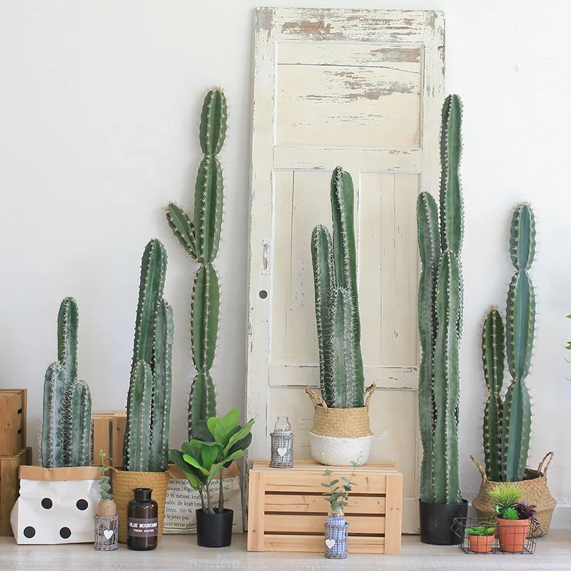 Artificial Home Decoration Nearly Natural Column Bonsai Faux Cactus Fake Cactus Plants