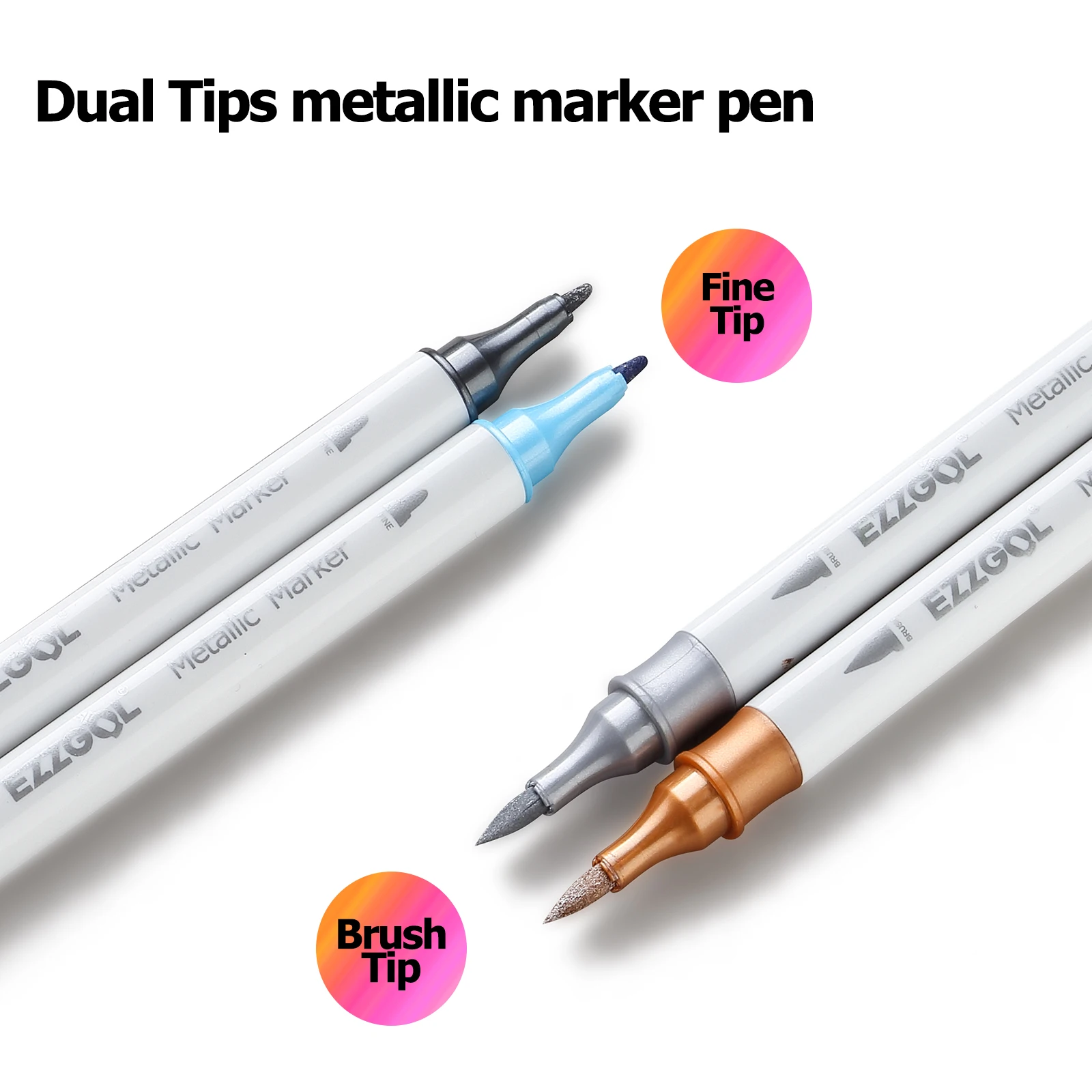 DIY drawing brush fine tips Metallic Pens for Black Paper, Scrapbook, Card Making, Rock Painting