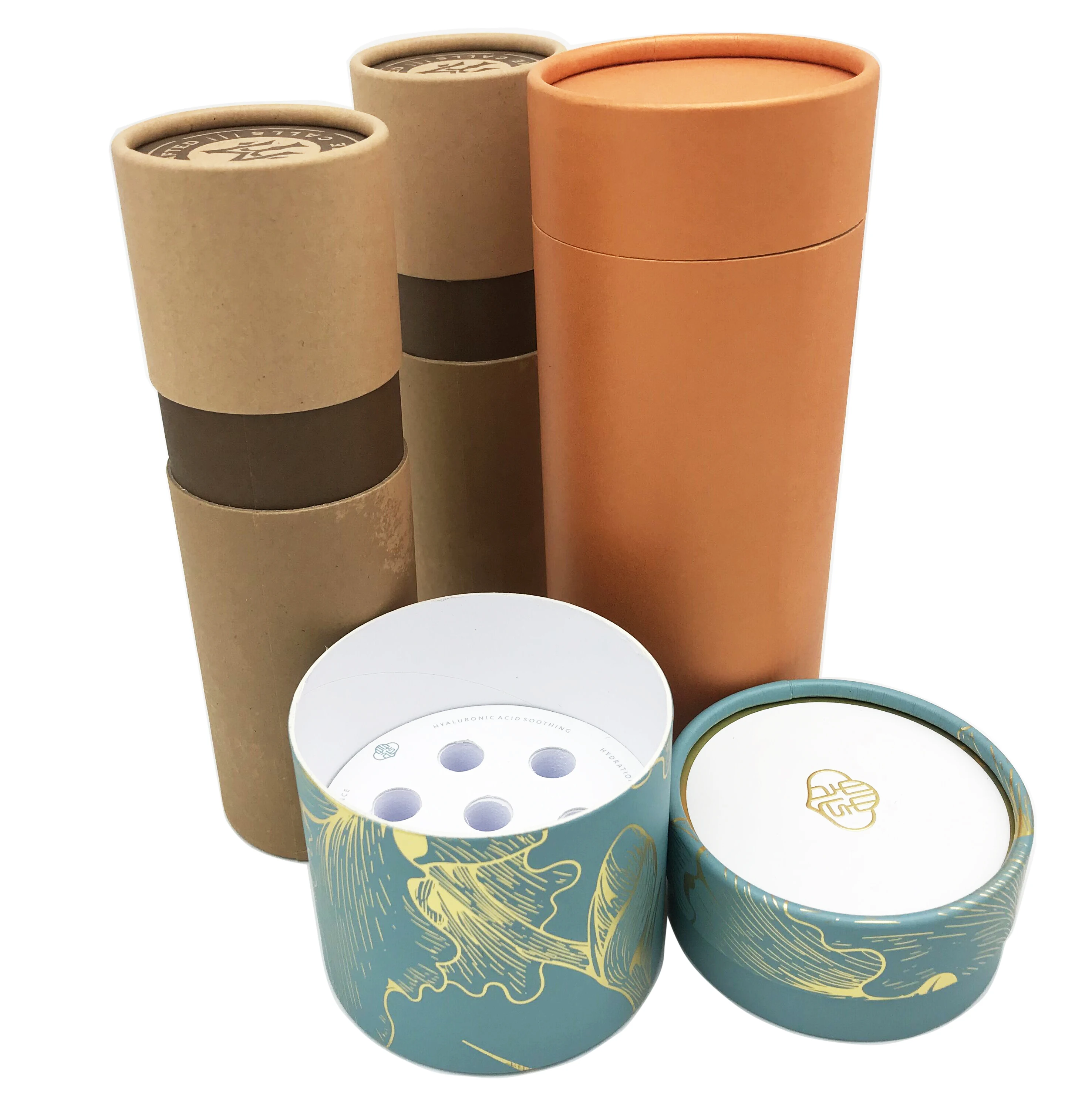 Custom Logo cylindrical canister cardboard cylinder round box paper tube packaging box for cosmetic gift boxes