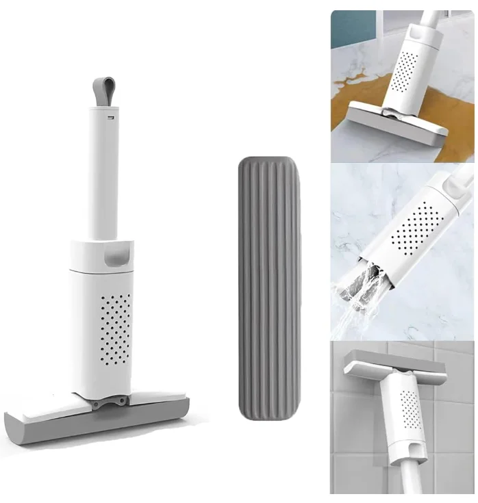 Masthome 2023 Smart Mops PVA Sponge Mini Squeeze Mop for Small Spaces & Desktop Cleaning Portable Mini Mop