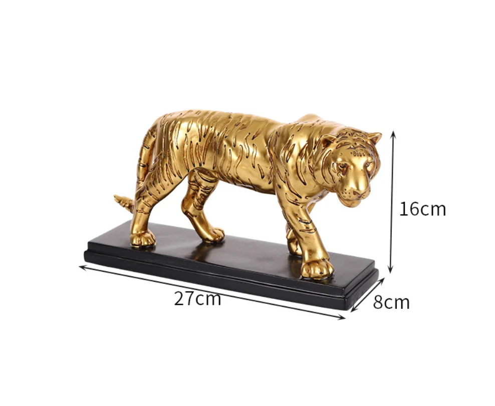 2024 resin animal crafts American Tiger Leopard Decoration Living Room Office Table Crafts Leopard Sculpture Resin Tiger Statue