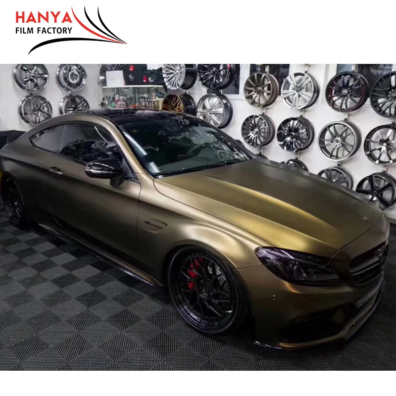 Air Bubble Free Wholesale White Adhesive Car Vinyl Film Wrap  VINYL Golden Brown