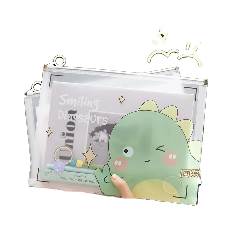 Transparent A4 Waterproof sliding bag PP Student test paper buggy bag file bag thickened