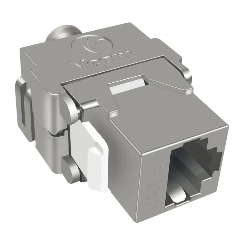 VCOM Cat6 STP Shielded Female Patch Cable RJ45 Connector Network Module Tooless Keystone Jack 180 Degree