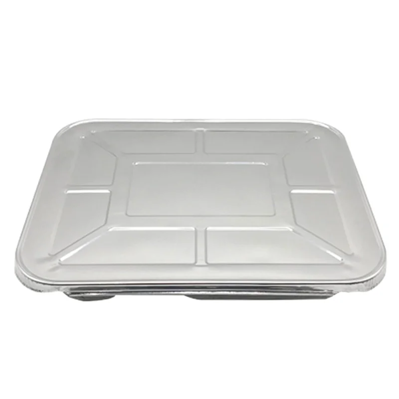 Square aluminum foil lunch box thickened and hardened with lid open fire aluminum foil lunch box takeaway packing box