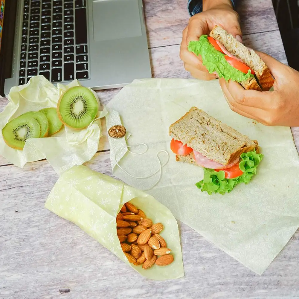 Non-Toxic Eco Friendly Biodegradable Washable Natural Healthy Beeswax Sandwich Wrap