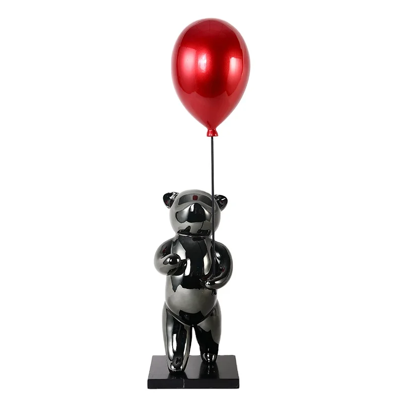 
Cartoon Ceramic Home Decor Sculpture Bear With Balloon Good Gift For Home Art Decor 