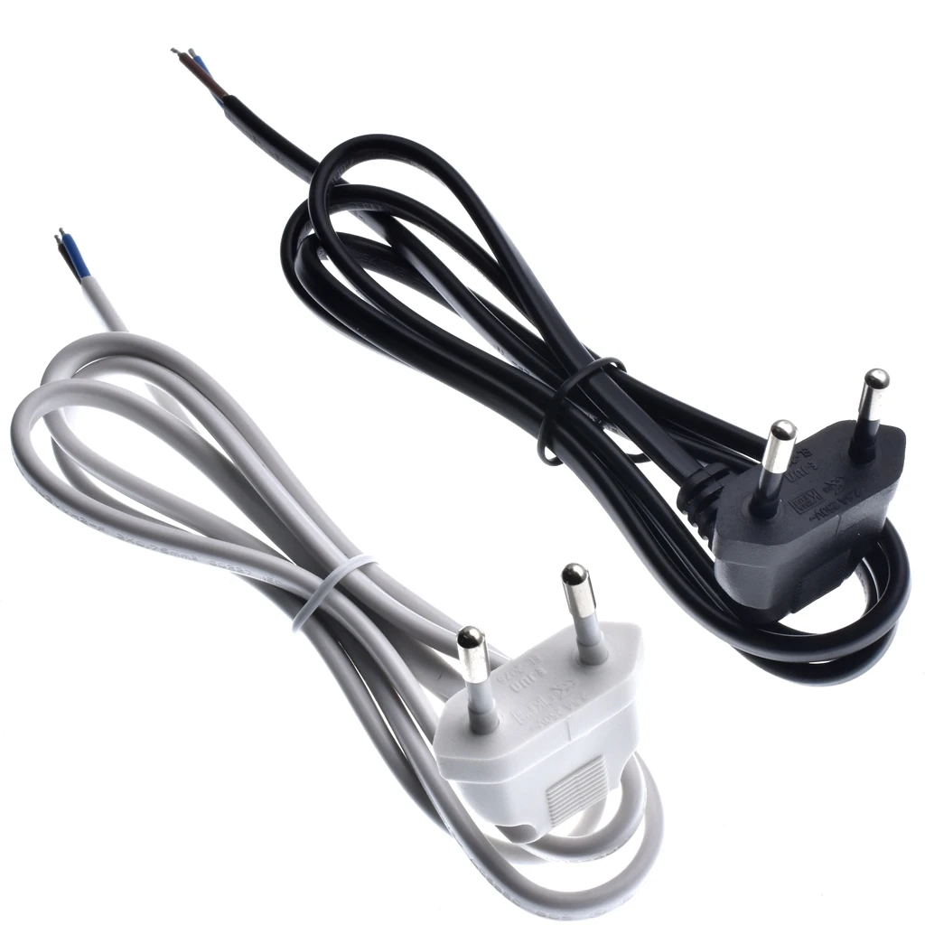 90 Degree EU Plug Power Cable 1m Pigtail Rewired Cable EU Power Supply Cord For Extension Socket Lamp Project Radio